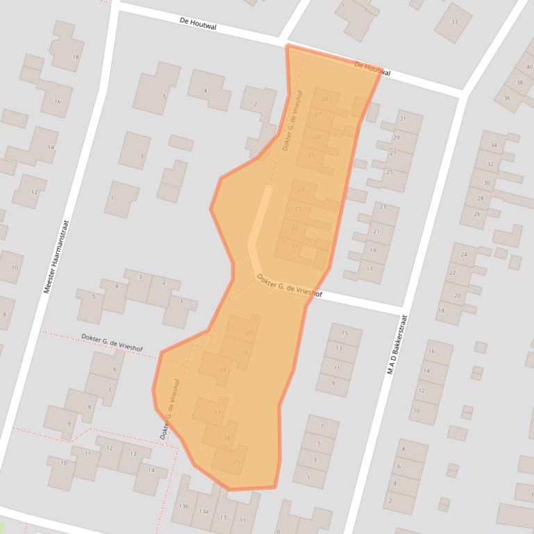 Kaart van postcodegebied 9354BM.