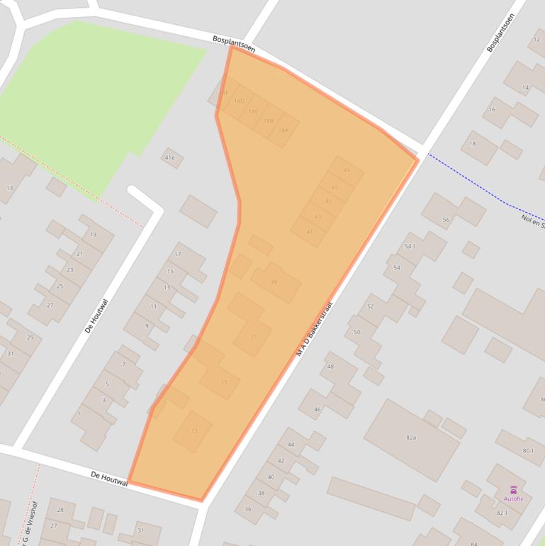 Kaart van postcodegebied 9354BR.