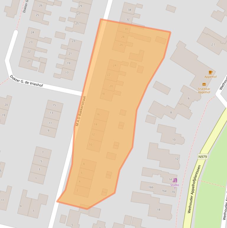 Kaart van postcodegebied 9354BS.