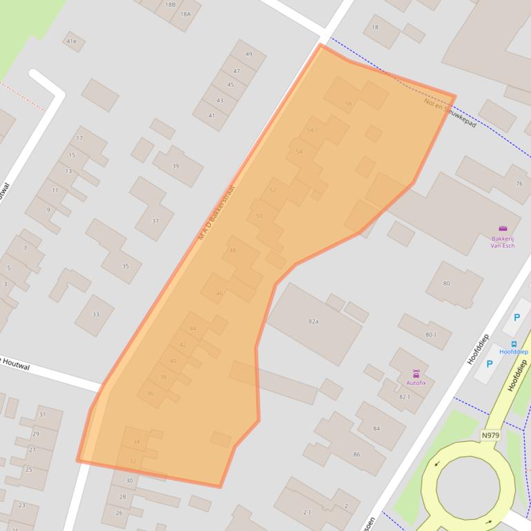 Kaart van postcodegebied 9354BT.