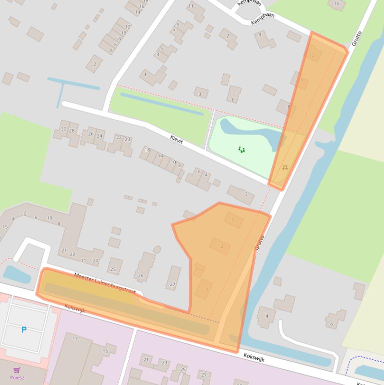 Kaart van postcodegebied 9354CB.