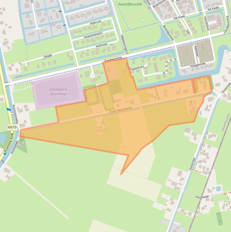 Kaart van postcodegebied 9354TS.