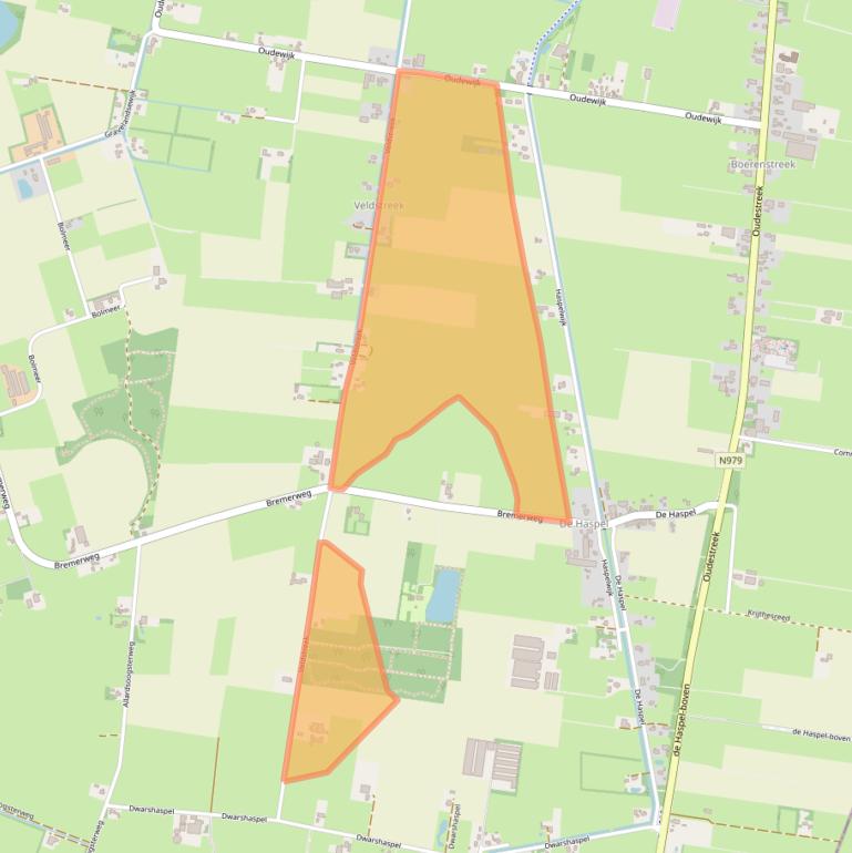 Kaart van postcodegebied 9354VC.