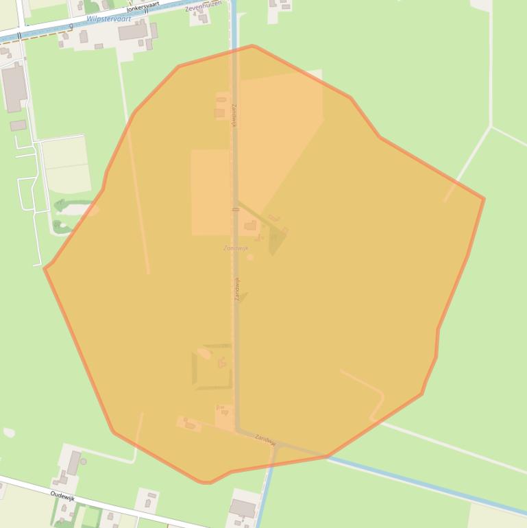 Kaart van postcodegebied 9354VJ.