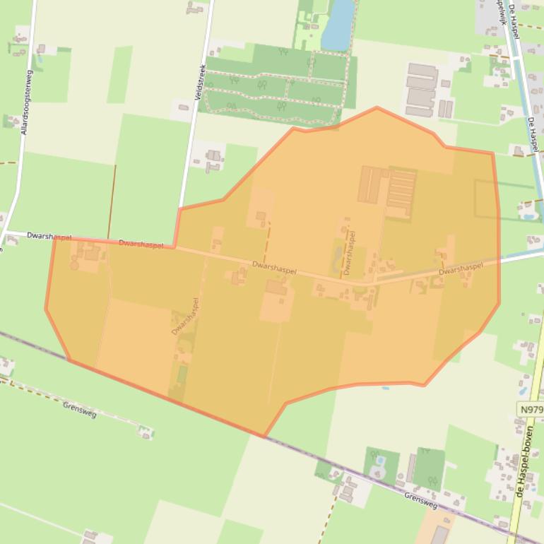 Kaart van postcodegebied 9354VS.