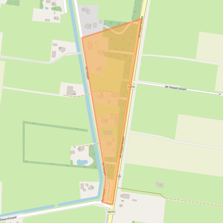 Kaart van postcodegebied 9354XB.