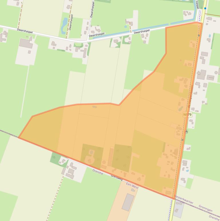 Kaart van postcodegebied 9354XM.