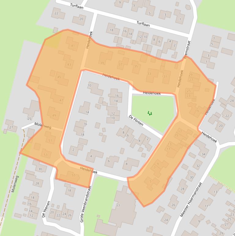 Kaart van postcodegebied 9354XP.