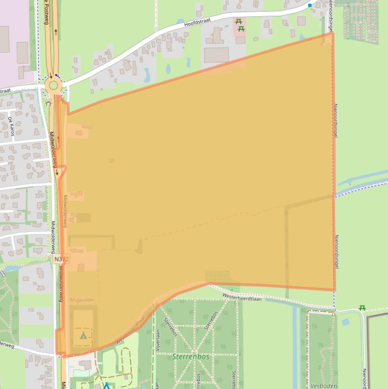 Kaart van postcodegebied 9355TA.