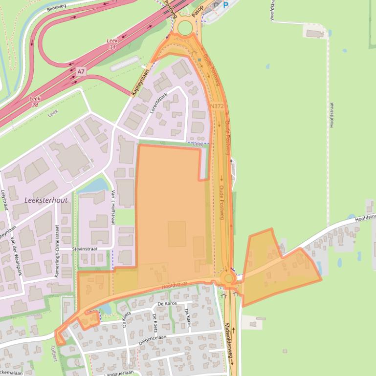 Kaart van postcodegebied 9355TB.