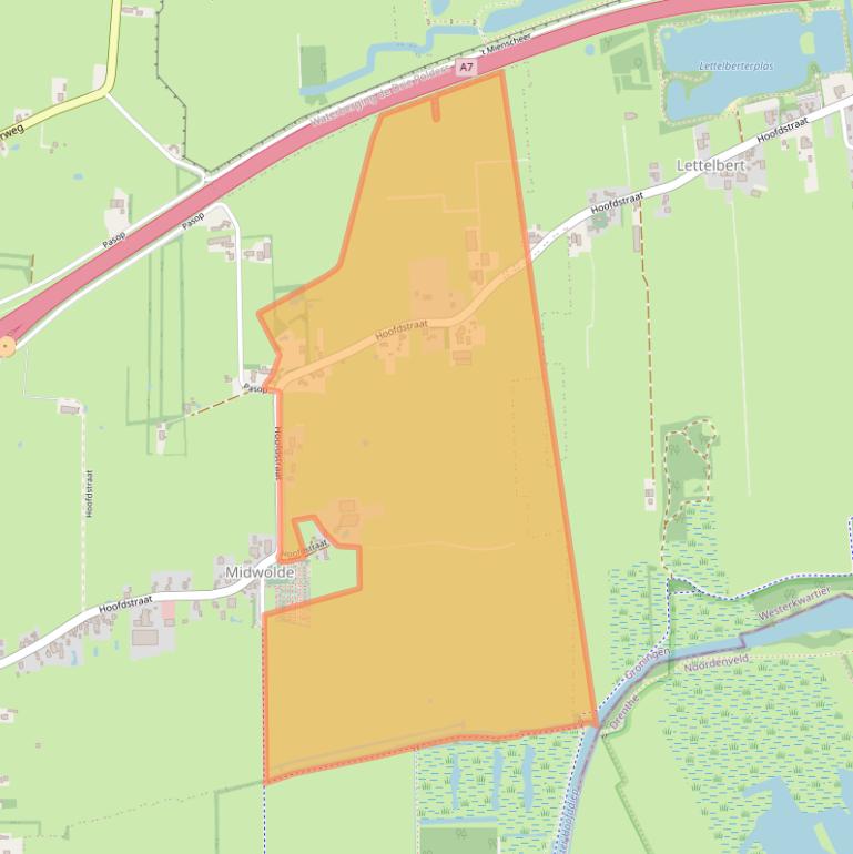 Kaart van postcodegebied 9355TE.