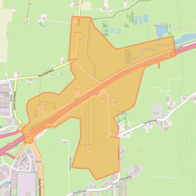 Kaart van postcodegebied 9355TG.