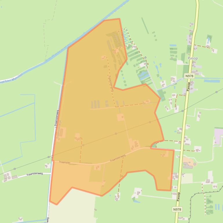 Kaart van postcodegebied 9355TM.