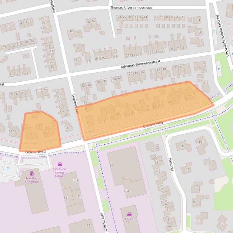 Kaart van postcodegebied 9356AC.