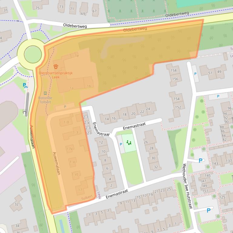 Kaart van postcodegebied 9356AG.