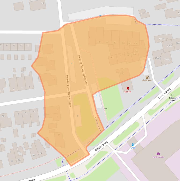 Kaart van postcodegebied 9356AH.