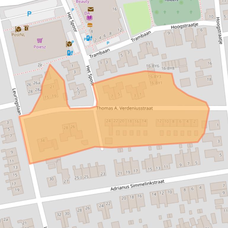 Kaart van postcodegebied 9356AL.