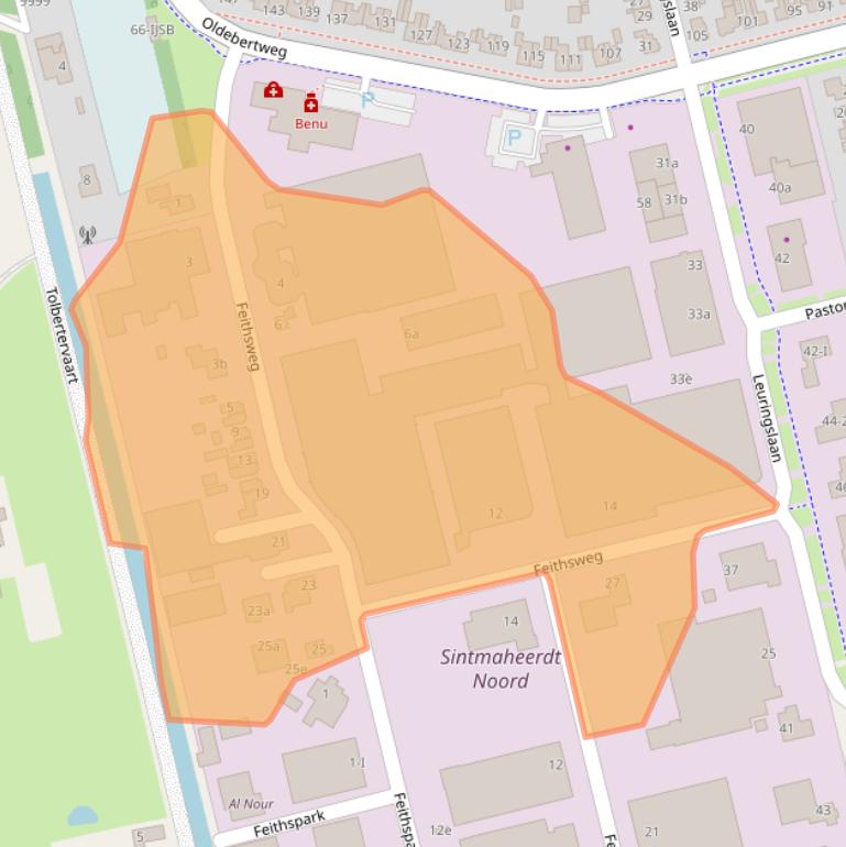 Kaart van postcodegebied 9356AS.