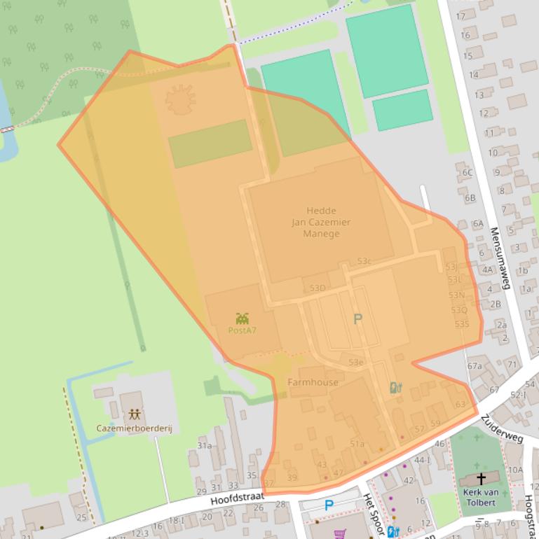 Kaart van postcodegebied 9356AV.