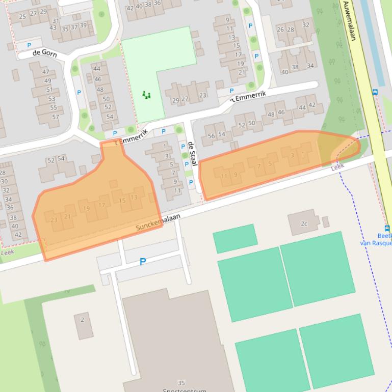 Kaart van postcodegebied 9356AZ.