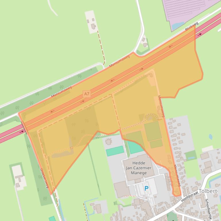 Kaart van postcodegebied 9356BB.