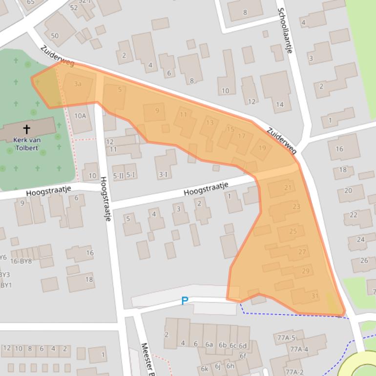 Kaart van postcodegebied 9356BC.