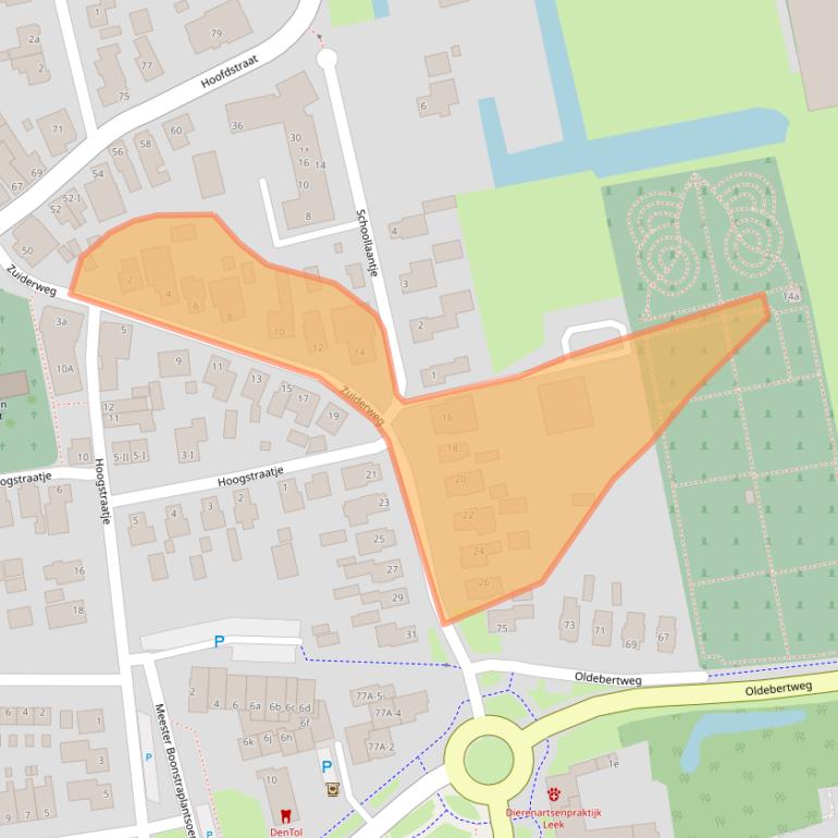 Kaart van postcodegebied 9356BD.