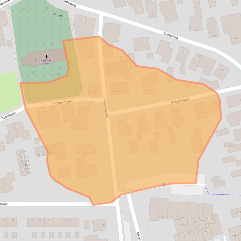 Kaart van postcodegebied 9356BE.