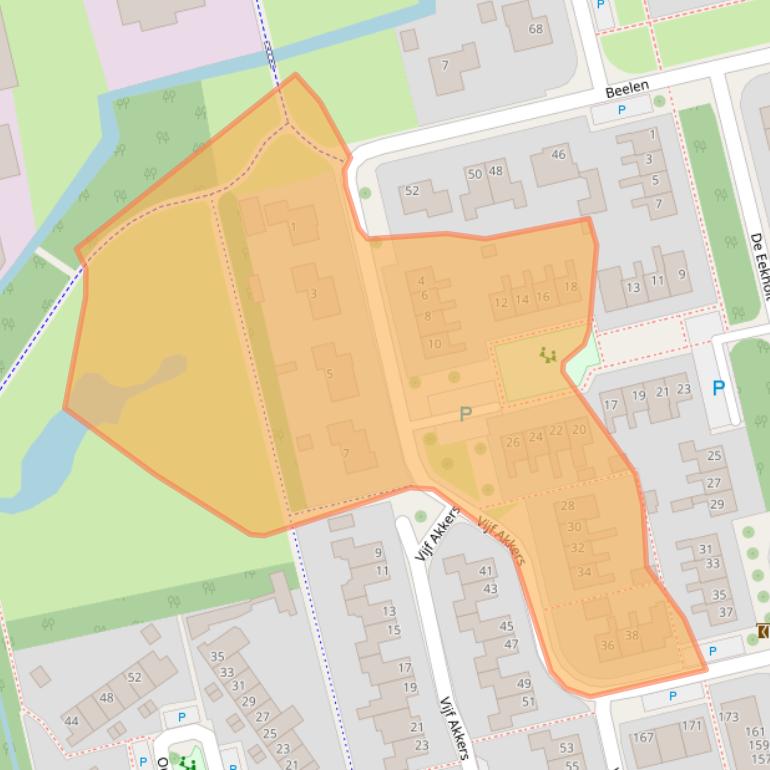 Kaart van postcodegebied 9356CD.