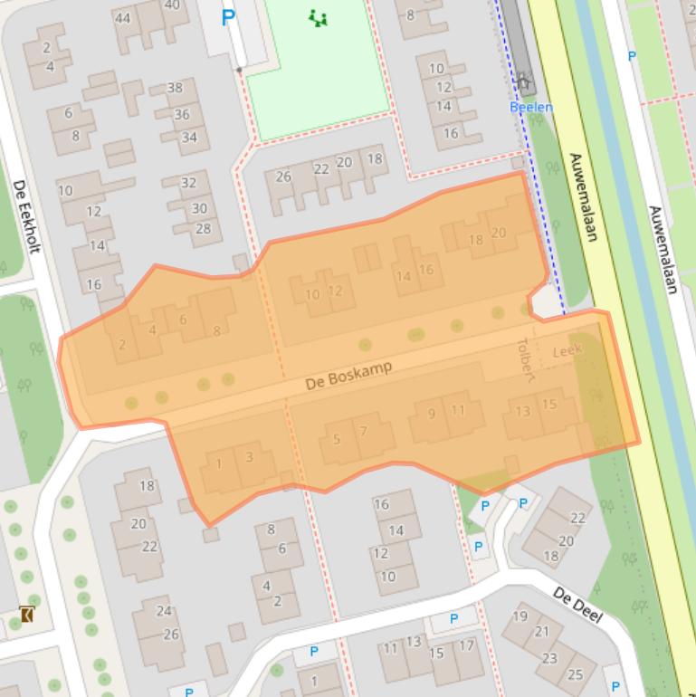 Kaart van postcodegebied 9356CE.