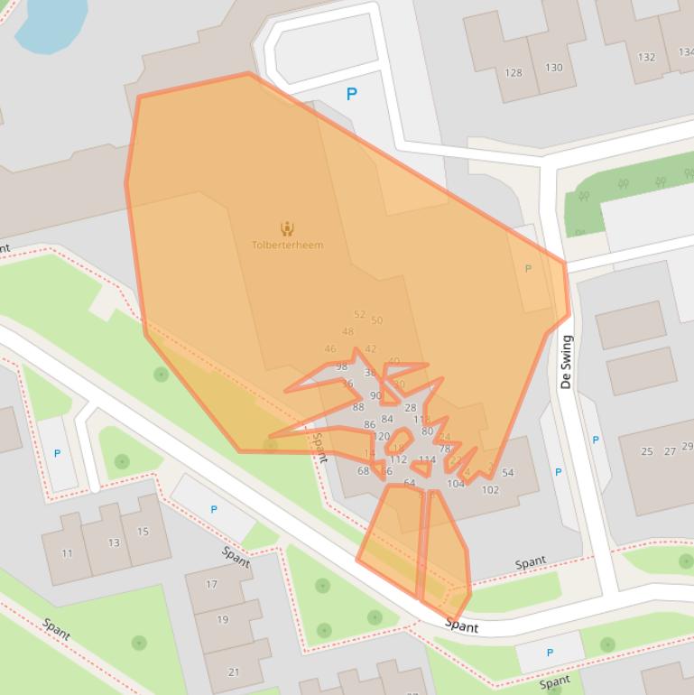 Kaart van postcodegebied 9356CT.