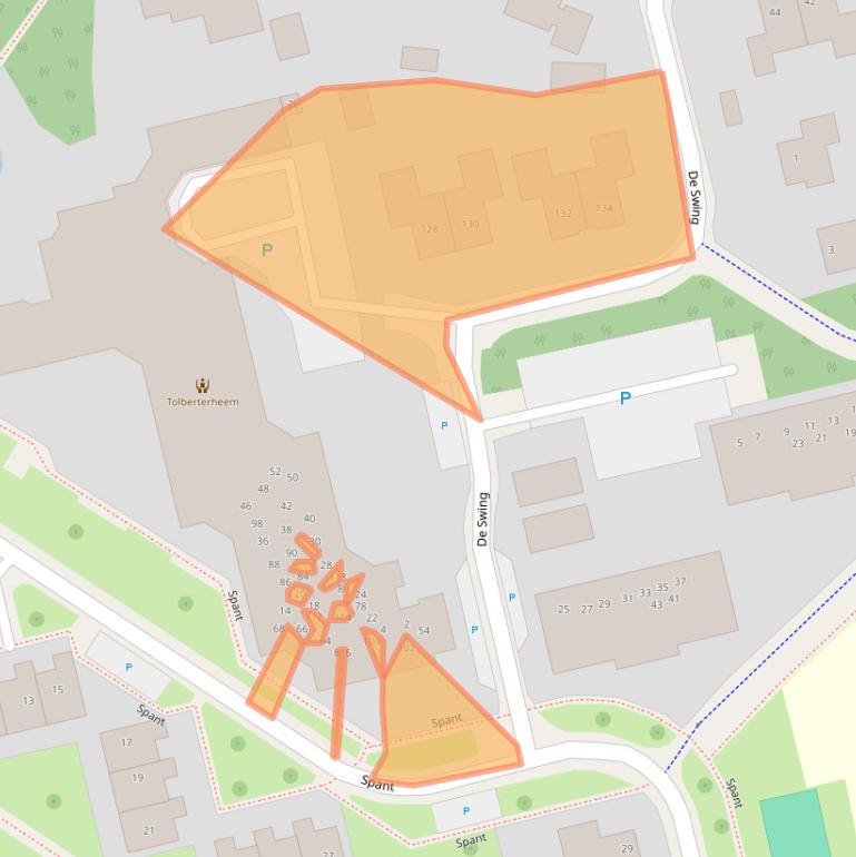 Kaart van postcodegebied 9356CW.