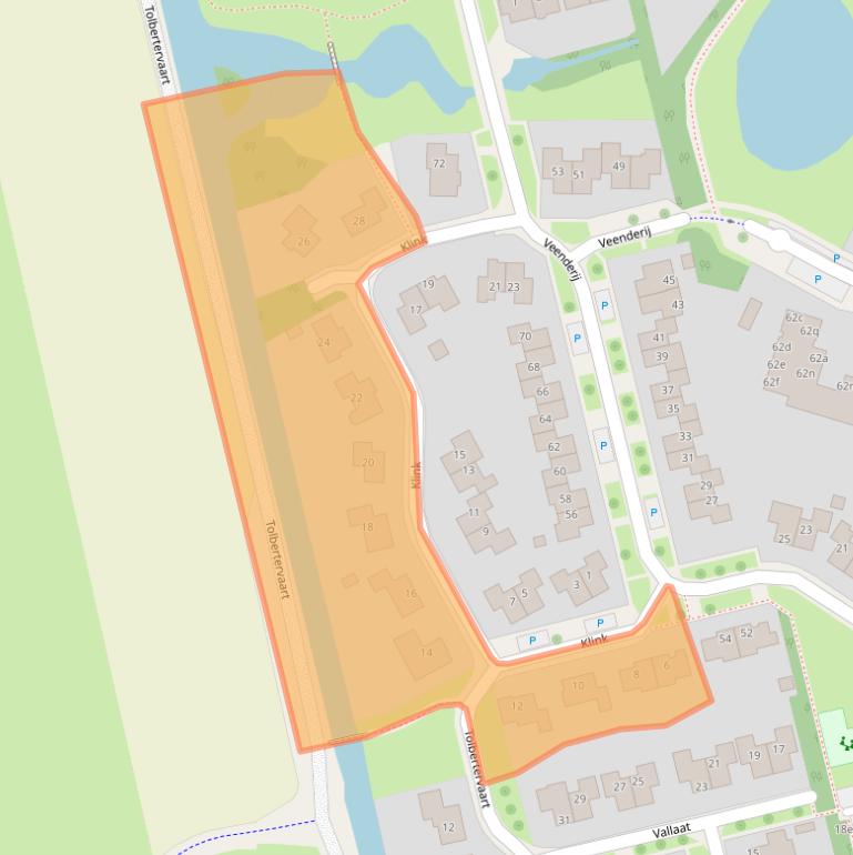 Kaart van postcodegebied 9356DE.