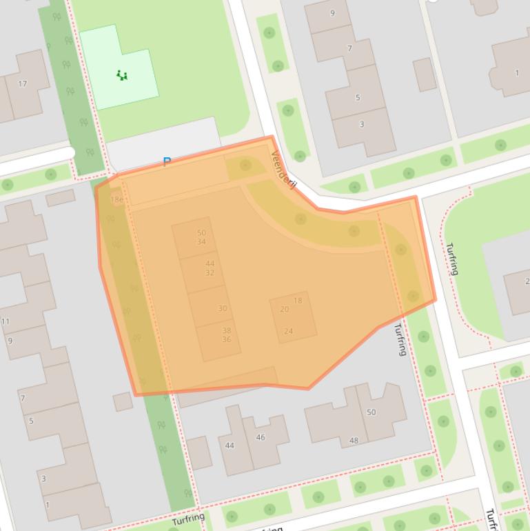 Kaart van postcodegebied 9356DH.