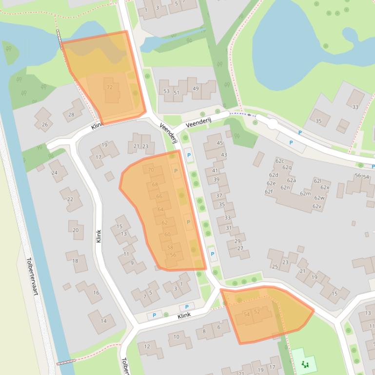 Kaart van postcodegebied 9356DK.