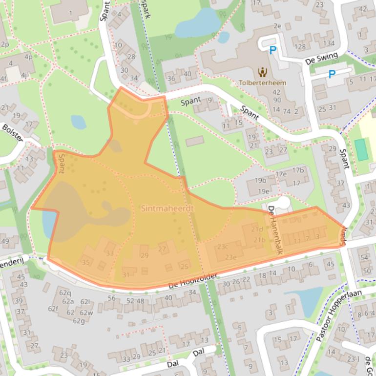 Kaart van postcodegebied 9356DN.