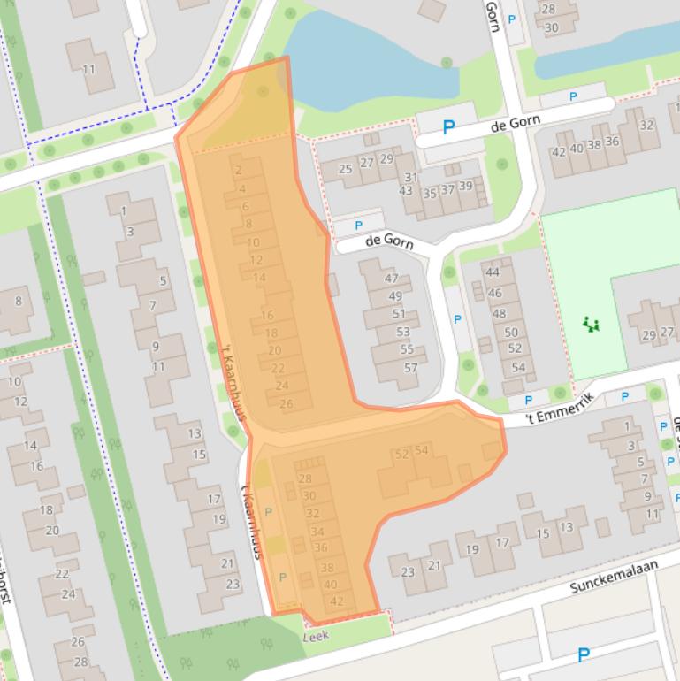 Kaart van postcodegebied 9356EK.