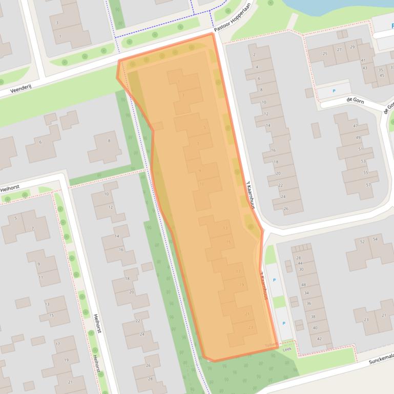 Kaart van postcodegebied 9356EL.