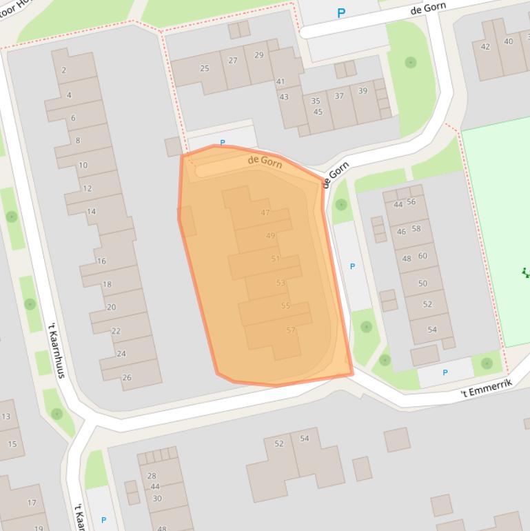 Kaart van postcodegebied 9356EM.