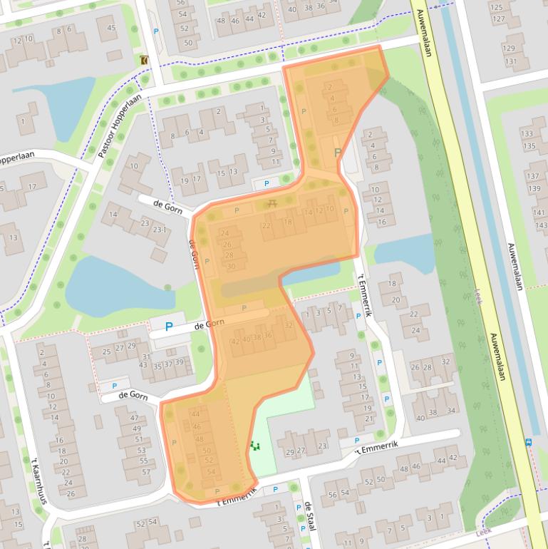 Kaart van postcodegebied 9356EP.