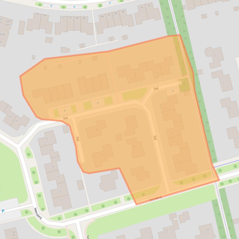 Kaart van postcodegebied 9356ES.