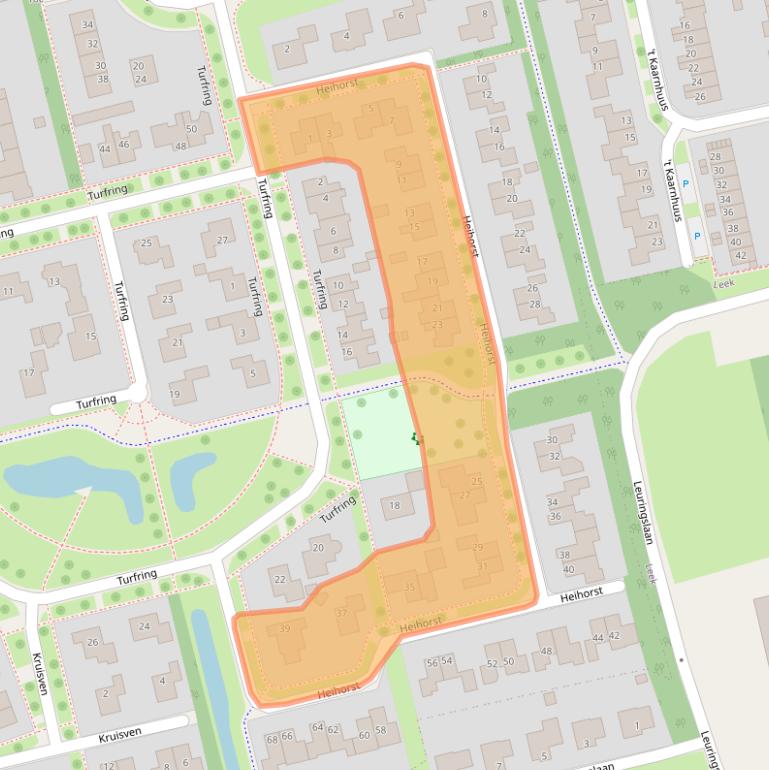 Kaart van postcodegebied 9356HC.
