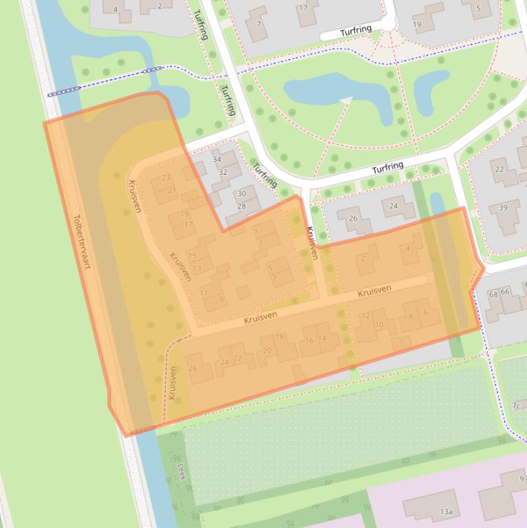 Kaart van postcodegebied 9356HE.