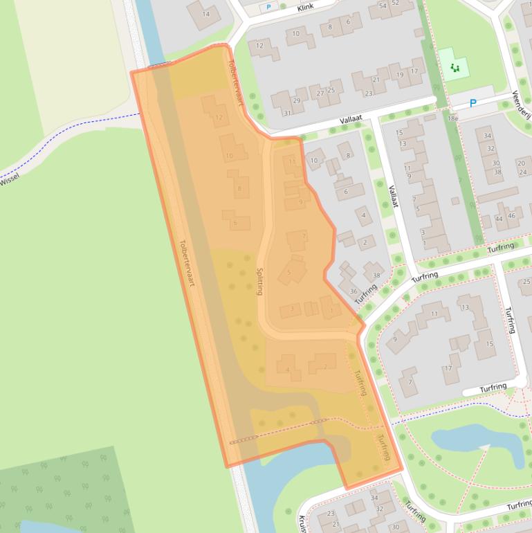 Kaart van postcodegebied 9356HG.