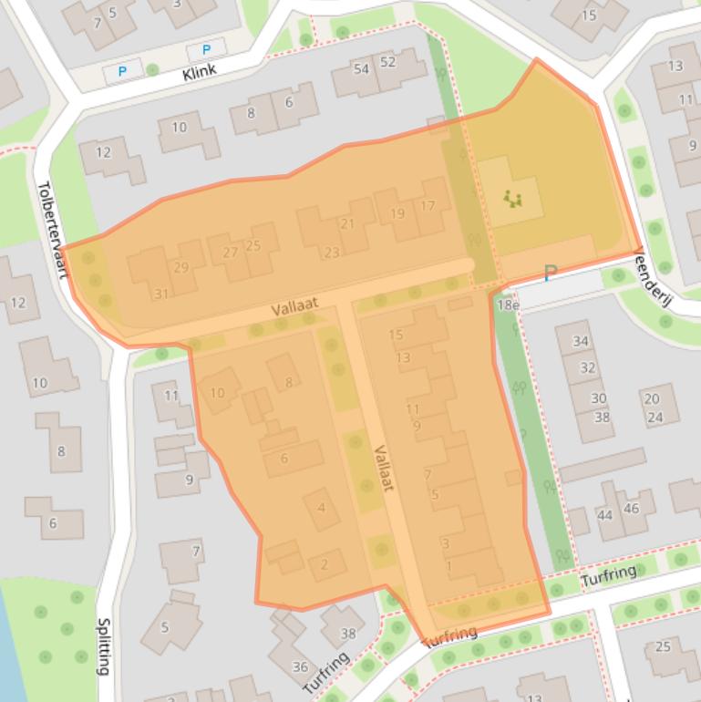 Kaart van postcodegebied 9356HH.