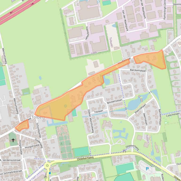 Kaart van postcodegebied 9356TB.