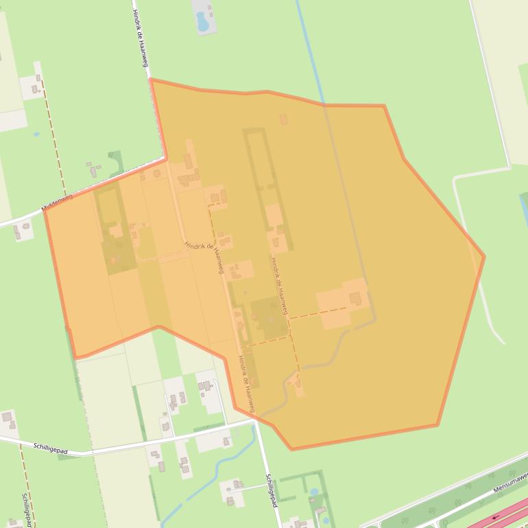 Kaart van postcodegebied 9356TJ.