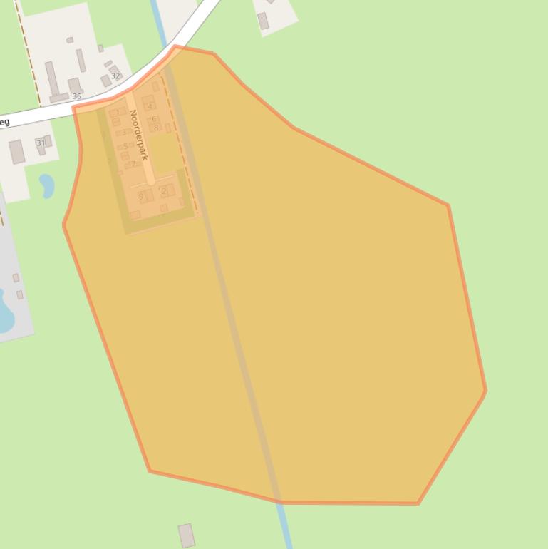 Kaart van postcodegebied 9356TL.