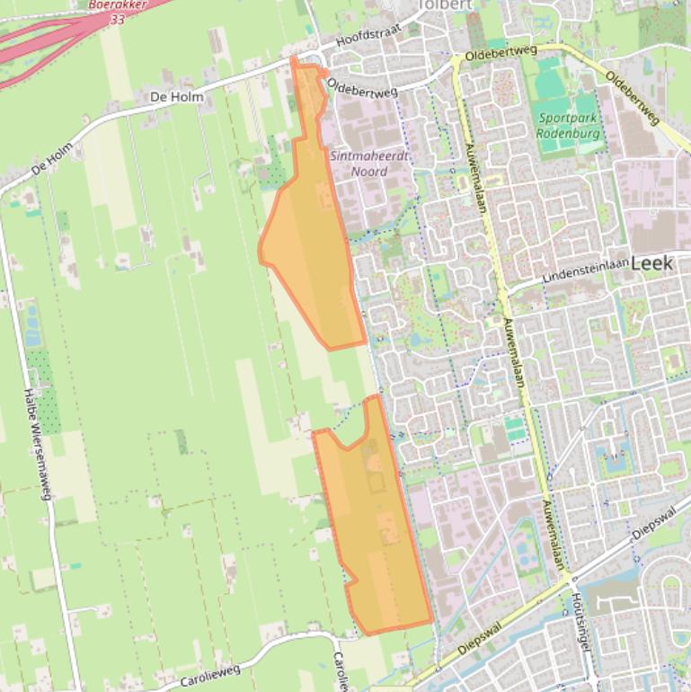 Kaart van postcodegebied 9356VD.