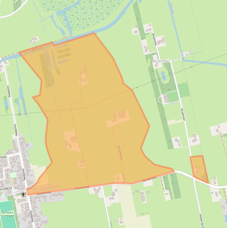 Kaart van postcodegebied 9361TD.